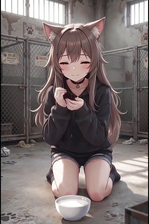 Anime cat girl in riparo è l'ultima che vuole essere rimorchiata
