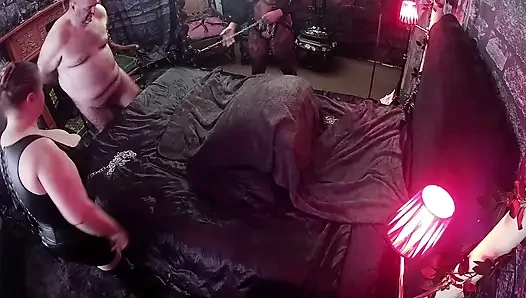 Part 1 - Two Dommes and sub BBW TV punish and tease chained up Booboo