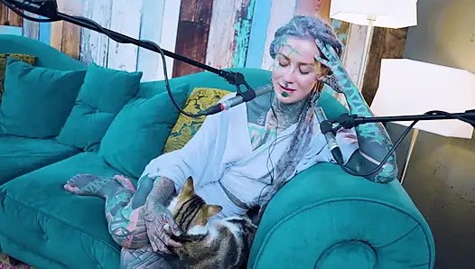 I talk about E - Empathy - ASMR podcast SFW talking goth skinny girl dreadlocks tattoo model inked girl