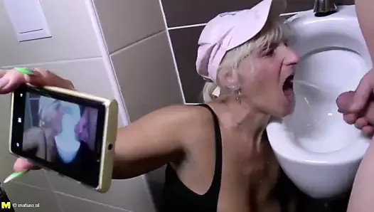 Mature whores get piss to mouth and hard fuck