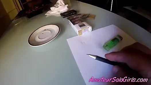 Two dirty sluts play with huge dildo
