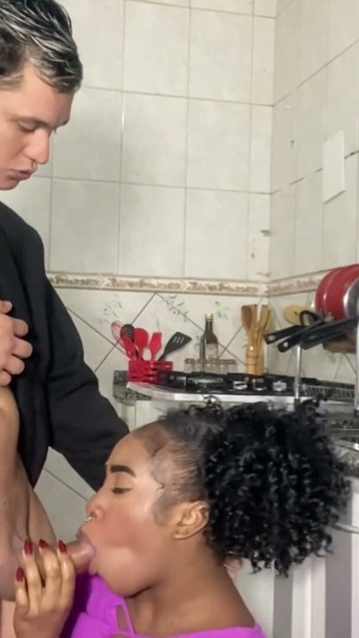 Eating the brand new Bruna Black in the kitchen in different positions. | Clip 1