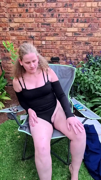 Smoking a cigarette nude outside after stripping off my clothes | Clip 1