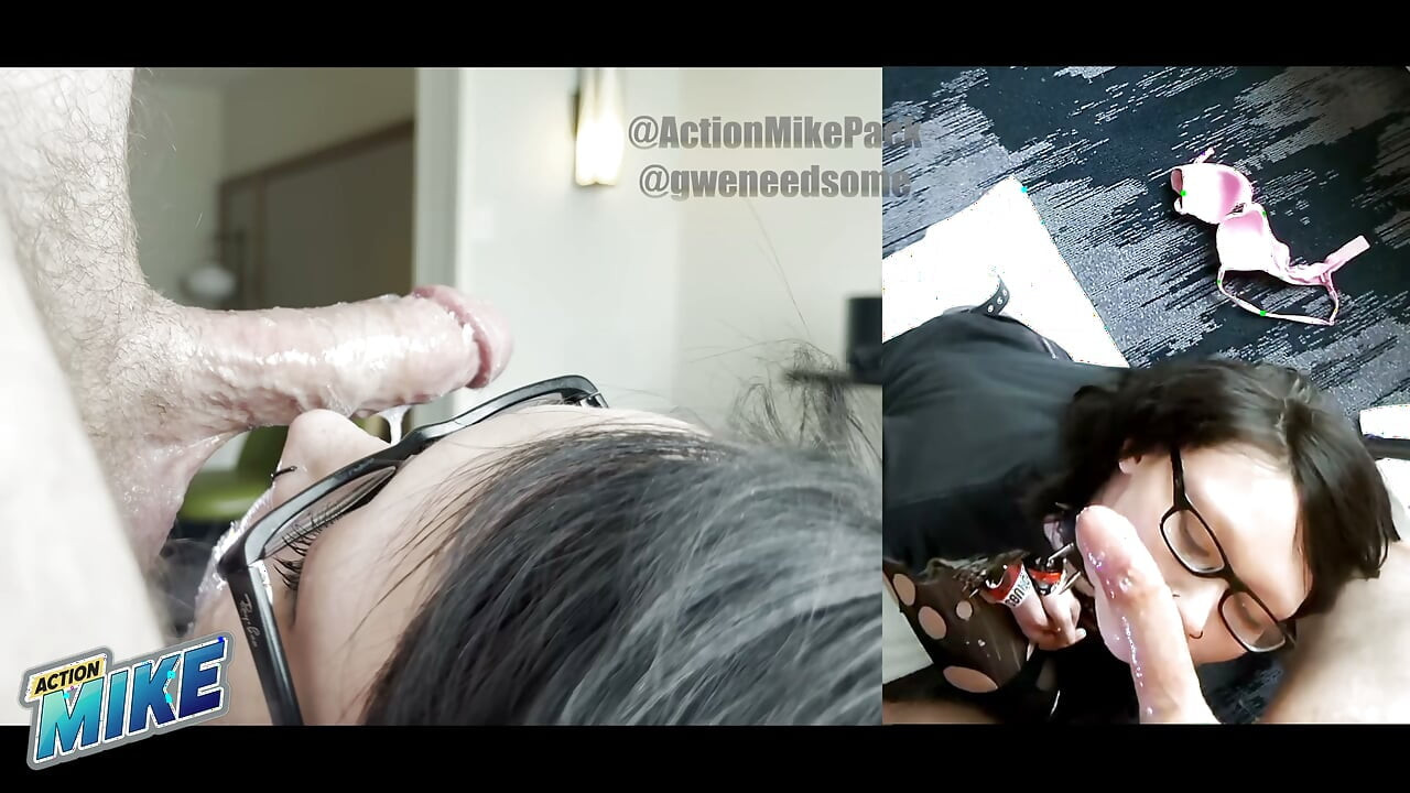 18yo Emo Dream Girl Gwen Shows Off Impossibly Sloppy Deepthroat and Ballsack Sucking
