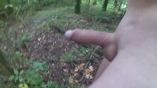 wanking in the woods