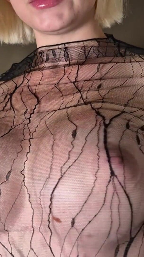 Blonde with huge tits in the shower.  Touch my wet naked body and jerk off on me. Try On haul | Clip 1
