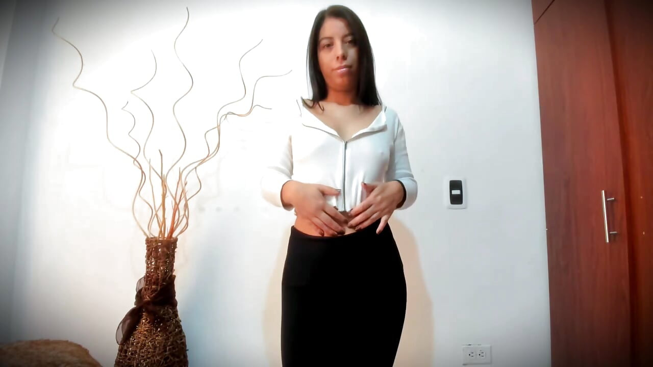 Hot Latina rides her dildo in the bedroom while her husband is away