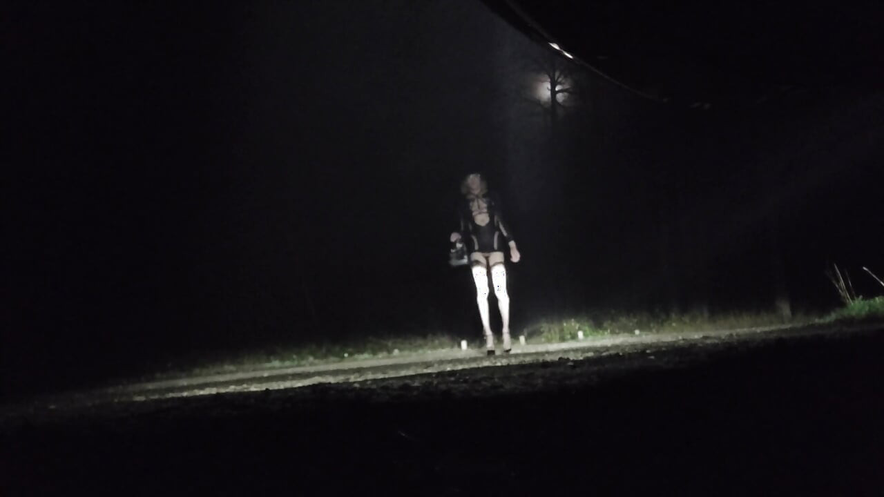 Waiting for Beautiful Cocks, Ass in the Air in a Parking Lot at Night