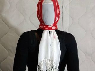 Nylon docka med halsduk mask