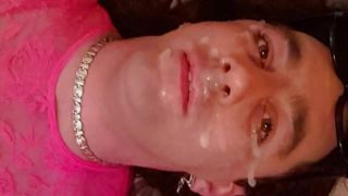 Valentine Transvestit Mini-Zusammenstellung, Blowjob und Gesichtsbesamung,