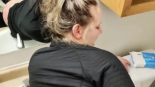 Sneaky Sex with Horny Wife in the Bathroom After Party