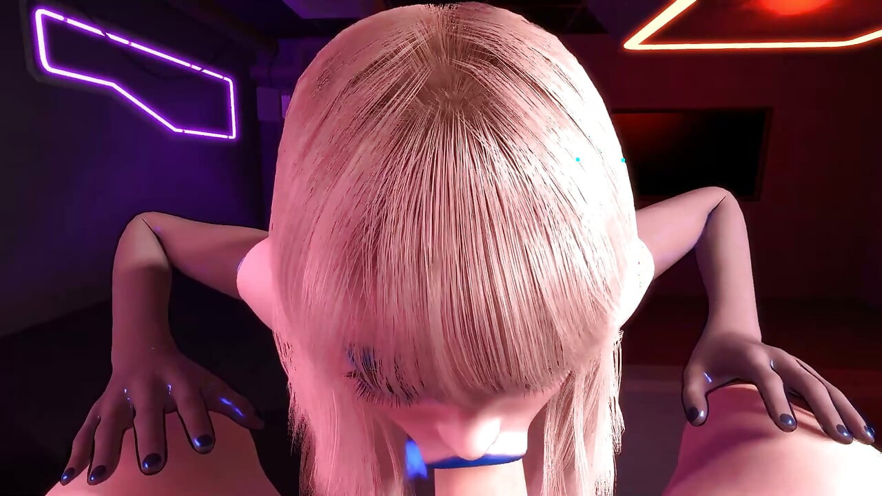 Blondes mädchen mit spitzen ohren, pOV-blowjob und abspritzen