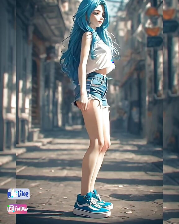 Blauwharige meisjes dansen