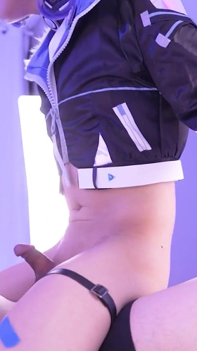 Key moment from "Honkai Silver Wolf Cosplay Fuck, Hentai Shemale Cosplayer, Asian Femboy trans 6"