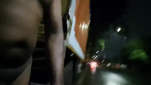 Indian Exhibitionist Nude in Public City Road