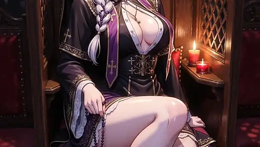 Süße hentai Nonne masturbiert und fickt im Beichtstuhl