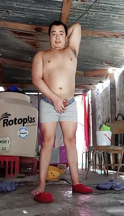 Jesus in boxer pulling his penis 175