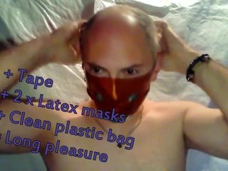 Bagging with tape & 2 latex mask