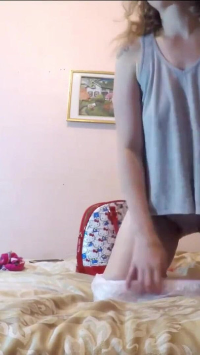 Toilet Pissing & Masturbating in Plastic Panty | Clip 2