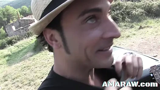 Slutty brunette teen with big tits Ava Marteens fucked in pussy outdoor