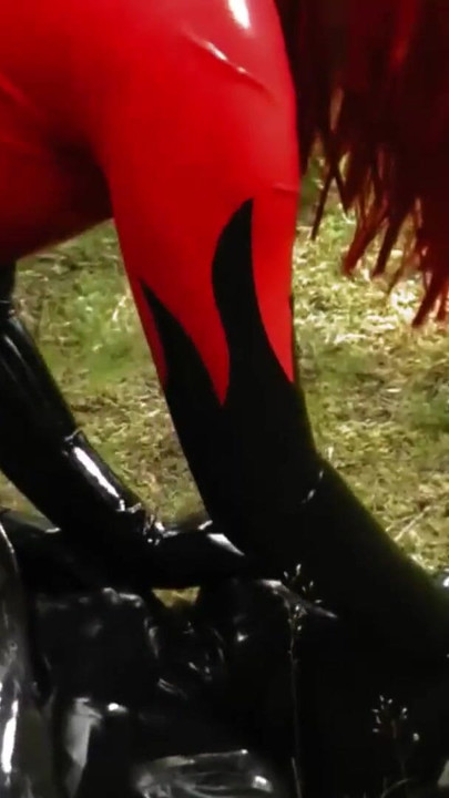 Must-see moment from "My Latex FemDom (very old) movies. Rubber Catsuits and Verbal Humiliation with JOI (Arya Grander)"
