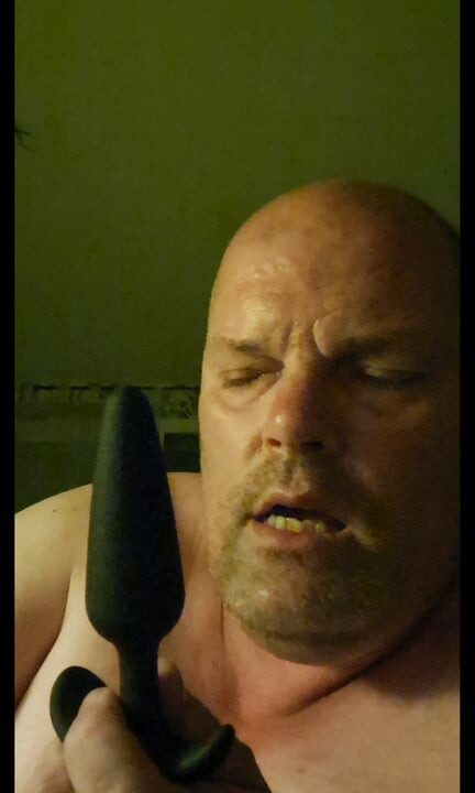 And finally the hole of the slut nicely plugged