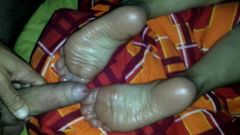 Cum on girlfriends feet soles compilation