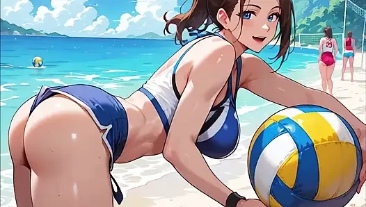 Voleybol kızları plaj seks partisi