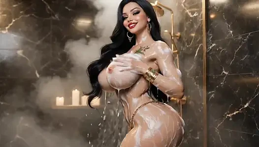 BBW reife ehefrau hausreinigung necken vakuumshow 3D silikon-sexpuppe CGI 8K