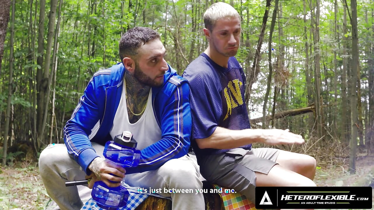 HETEROFLEXIBLE - Buddies Tony D'Angelo & Skyy Knox Turn Ruined Camping Trip Into Jerk Off Session