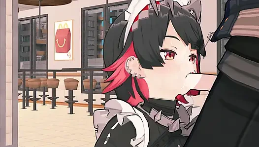 =Zenless Zone Zero= Ellen Joe x Wise: Riskanter Sex in Der Öffentlichkeit in McDonalds (4K)