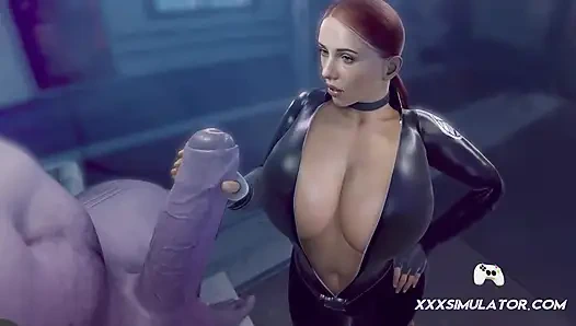 3D Vixen reitet monsterschwanz und stöhnt für mehr