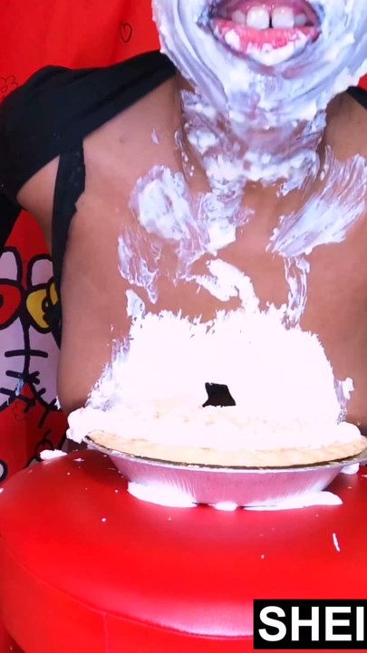 Extreme Nasty Messy Sploshing With Sweet Banana Cream Pies Dripping Off Biggest Natural Tits And Giant Nipples Closeup | Clip 1