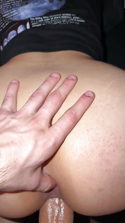 My slutty girlfriend lifts her ass to fuck it all the way