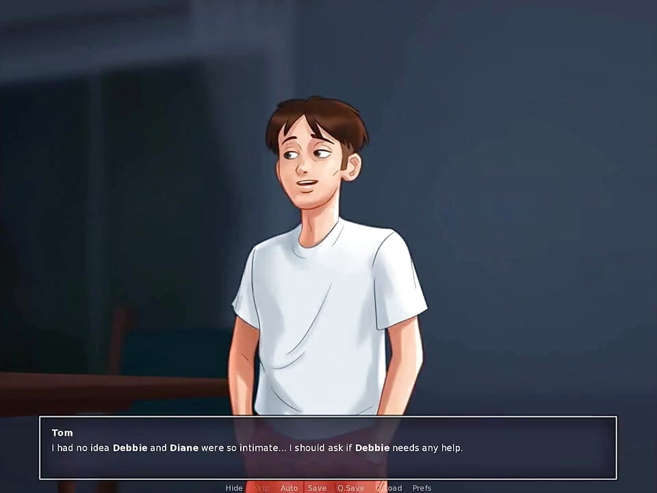 Summertime saga: stepson caught his stepmom naked in the pool with another women ep 186