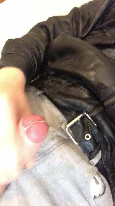 Cum on leather jacket