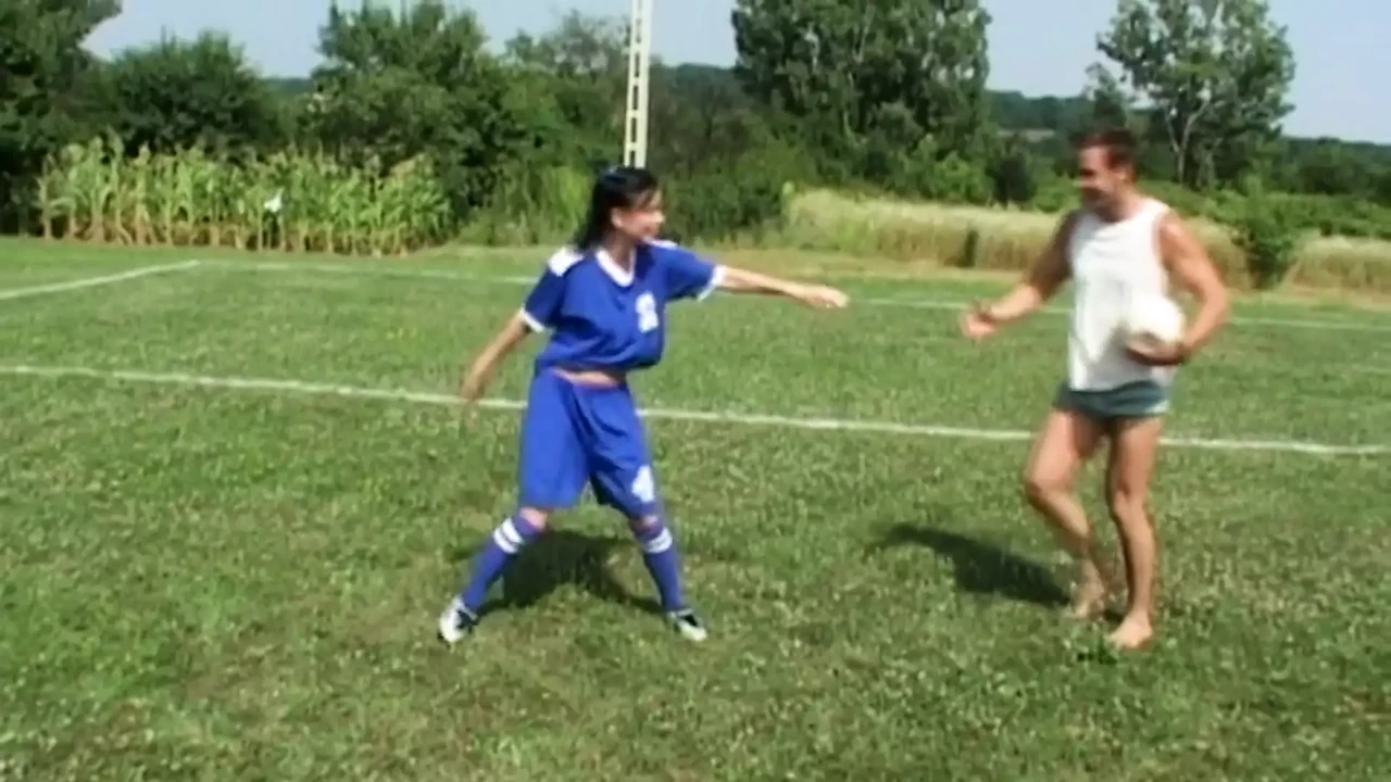 German teen gets a rough outdoors fucking