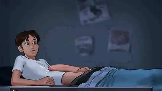 Summertime saga: cougar MILF caught a guy with his big dick in his hands ep 153