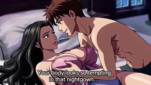 Пасынок приходит в комнату мачехи и соблазняет ее, пока отец на той же кровати