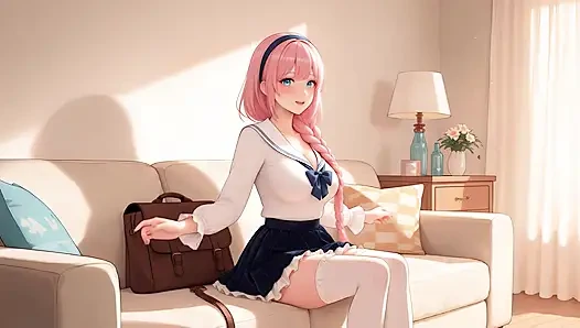 Lustful Pink Haired Cutie Outdoor Stroll to Bedroom Soft