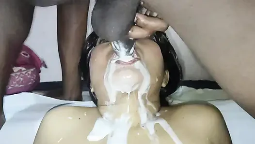 Close-Up Mouth Fucked Rough as He Fills My Little Mouth with Every Drop