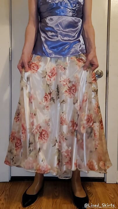 Slippery smooth satin layers underneath my skirt