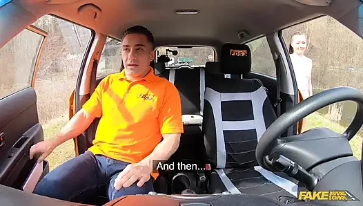 Fake Driving School - Asian Learns How to Drive Stick and Takes Big Load