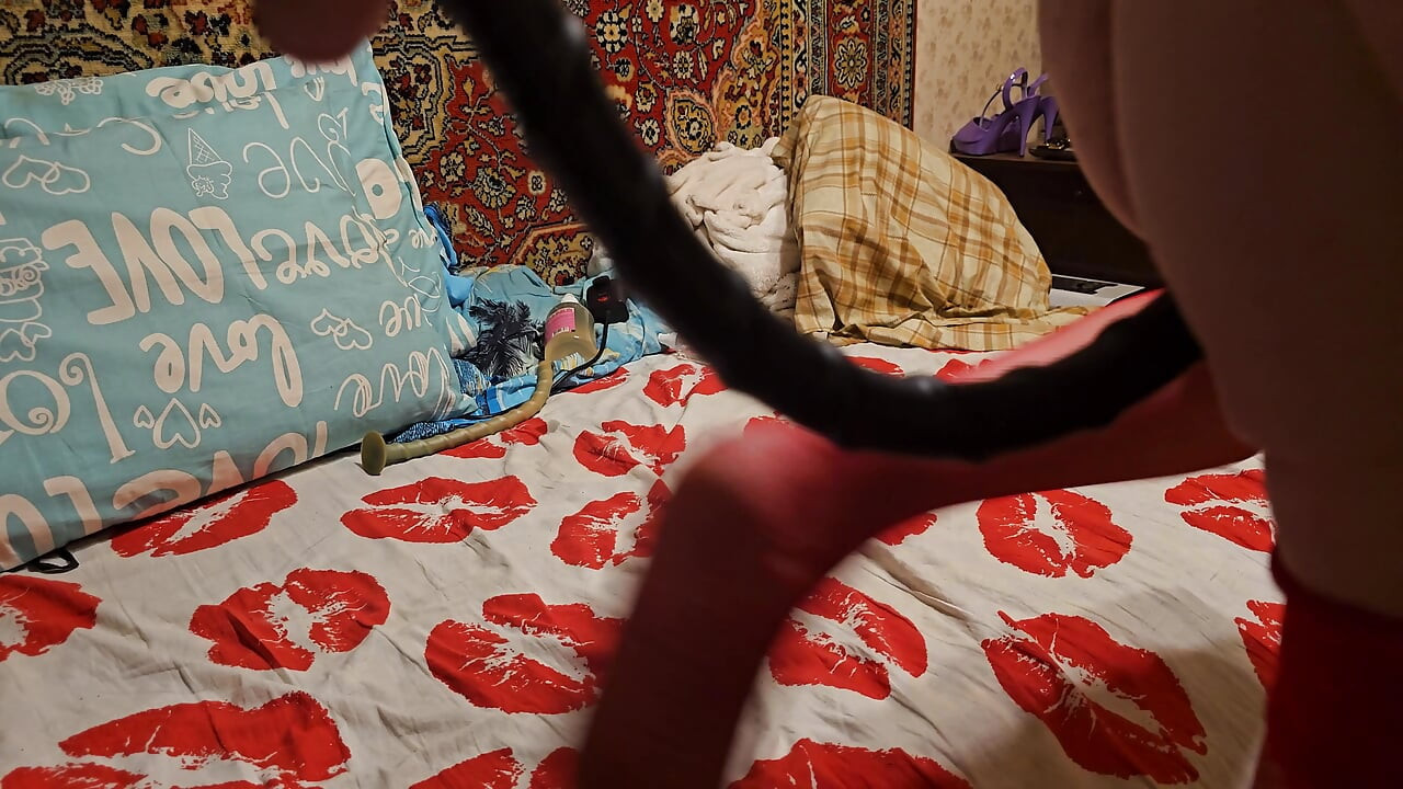 Femboy sissy whore slut slave have anal very long deep extreme dildo amateur homemade Sasha Earth Russian