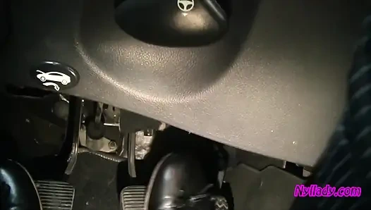 Nyllady Driving and Revving Her Bravo in High-heeled Boots and Black Ballet Flats