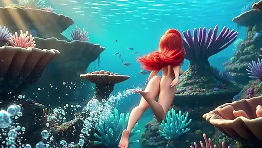 Sensual Mature Ariel Explores Her Magical Underwater Grotto With Long Human Legs And Graceful Poses In Fantasy