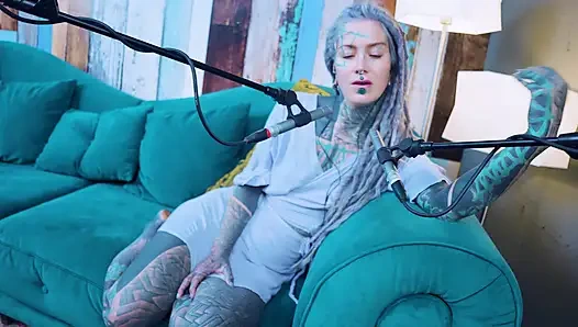 I talk about K - Kindness - ASMR podcast SFW talking goth skinny girl dreadlocks tattoo model inked girl