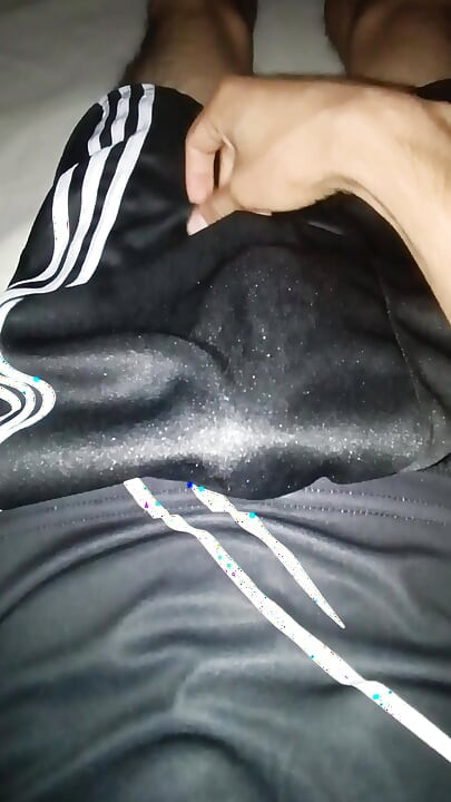 Masturbating in shorts