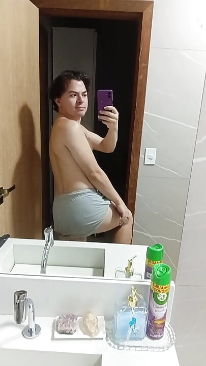 gay femboy sexy lingerie with cum shower