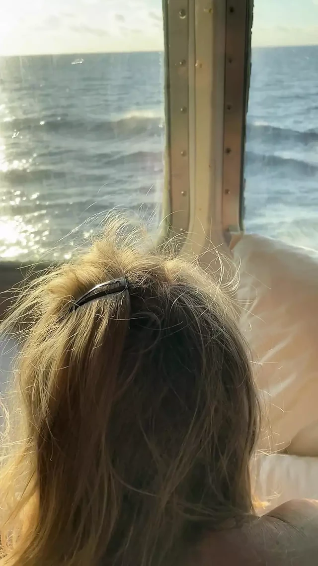 Doggy on a cruise ship with jizz on ass